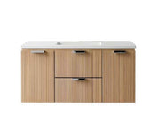 Vanity Natural Suspended 48 in 2 Drawers 2 Doors with countertop.