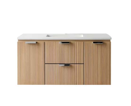 Vanity Natural Suspended 48 in 2 Drawers 2 Doors with countertop.