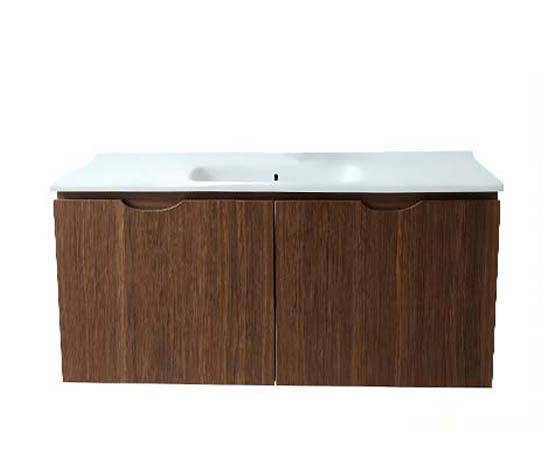 Vanity Suspended 48 in Walnut 2Doors with countertop.