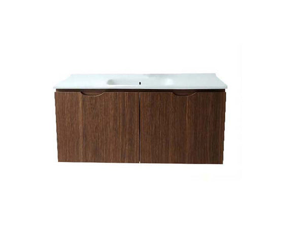 Vanity Suspended 48 in 2Doors with countertop 5 Colors Walnut