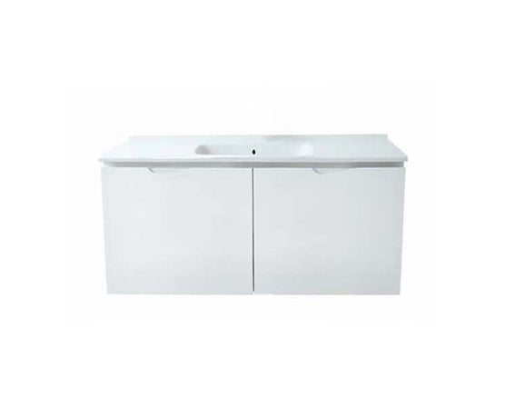 Vanity Suspended 48 in 2Doors with countertop 5 Colors White