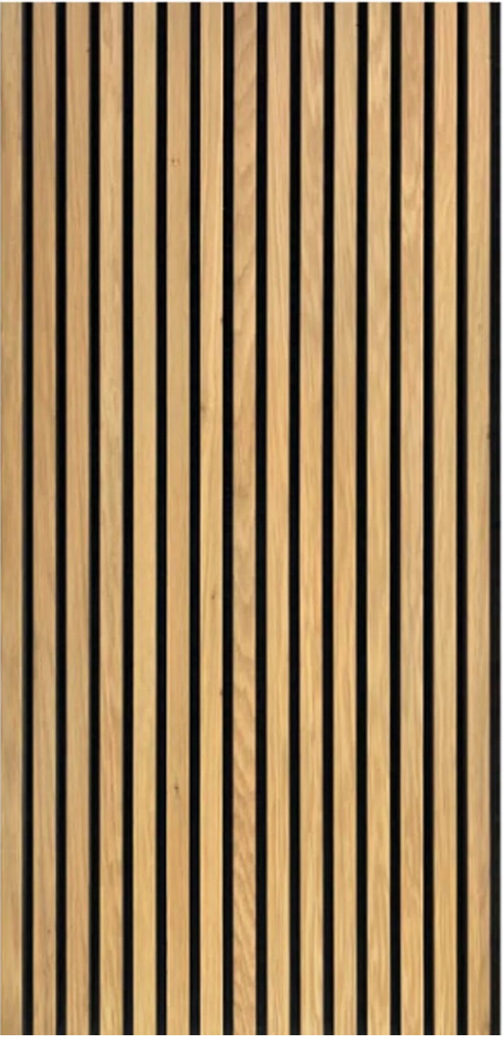 Grooved Laminate Acoustic Decorative Wood Wall Panel 24x94 1/2 in Natural