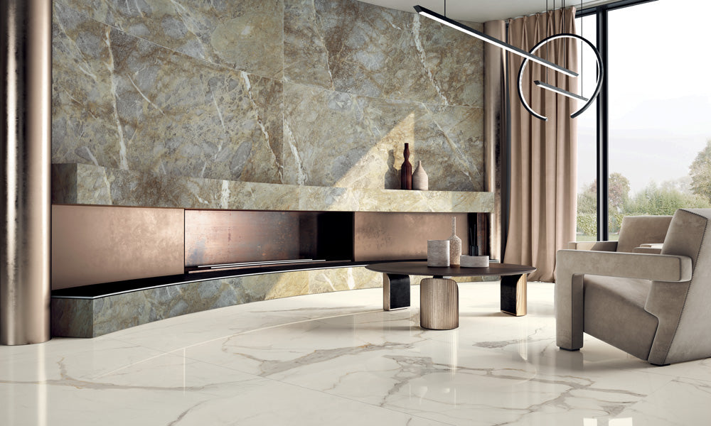 Carreaux de céramique de la collection Patagonia Emerald disponibles en 1 format, 1 couleur et 2 finitions