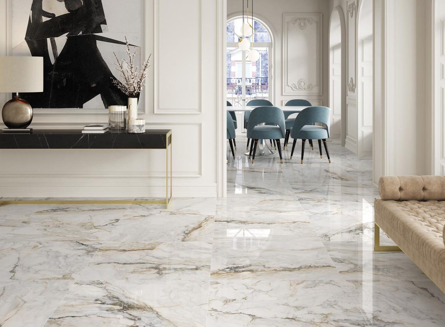 Carreau de céramique en porcelaine - Collection CR. PISA disponible en 5 tailles, 1 couleur et 2 finitions.