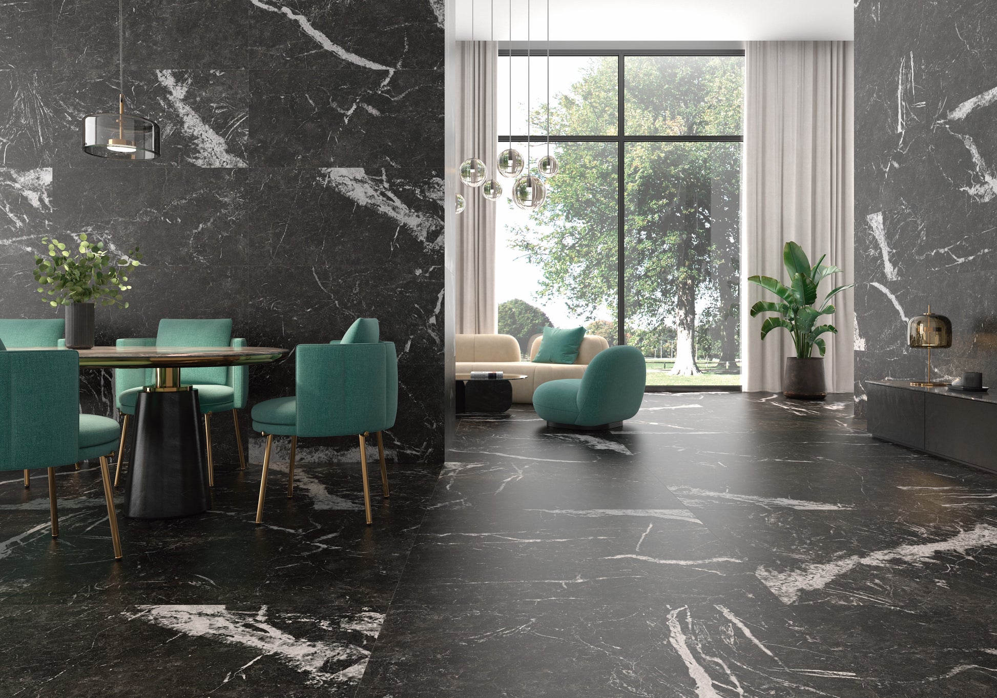 Porcelain Ceramic Tile - JAVA Black 24x48 in 15.50 SF Box