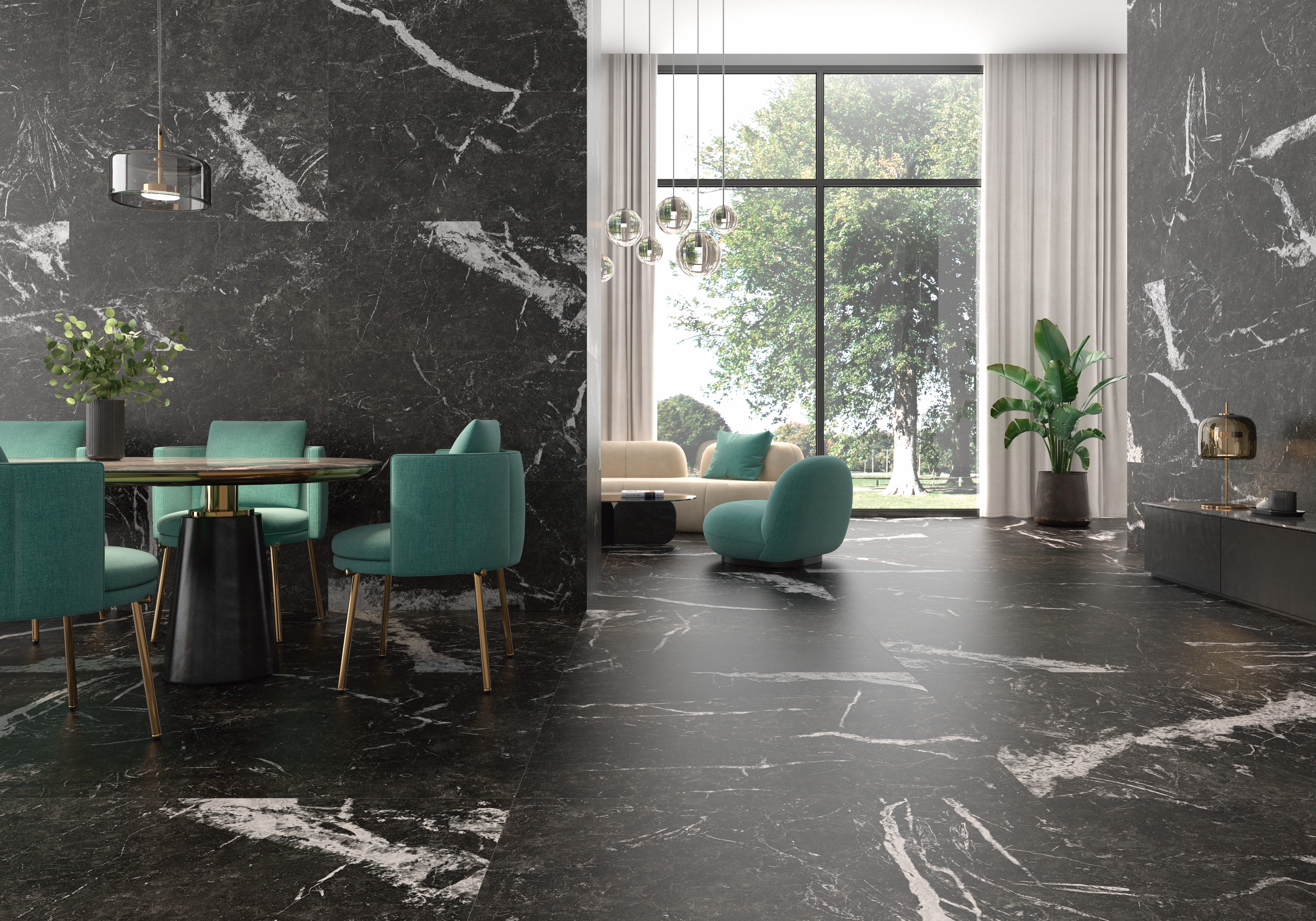 Porcelain Ceramic Tile - JAVA Black 24x48