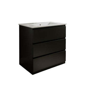 Black Vanity 31 1/2 in 3 Drawers With Countertop
