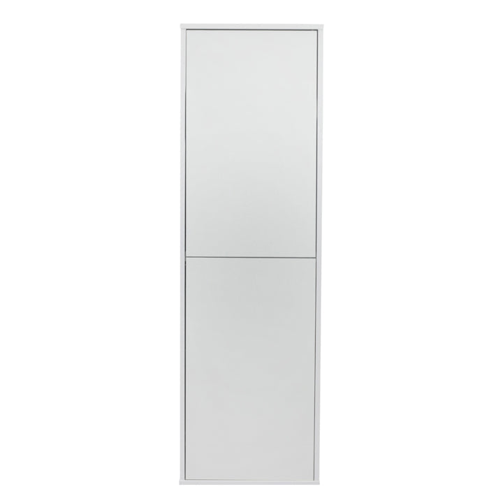 Glossy White Linen Cabinet 2 Doors 18 in.