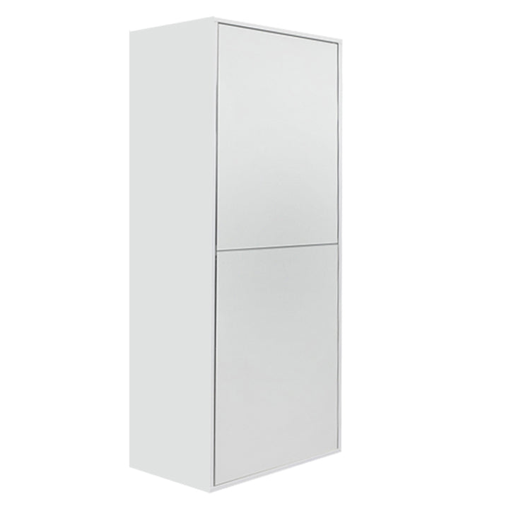 Glossy White Linen Cabinet 2 Doors 18 in.