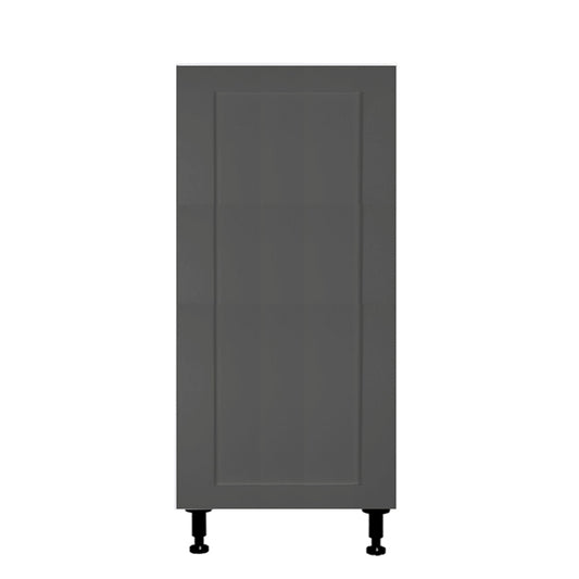 Shaker Matte Grey Kitchen Base Cabinet 1 Door Unit 18 L x 34 3/4 H x 24 P in