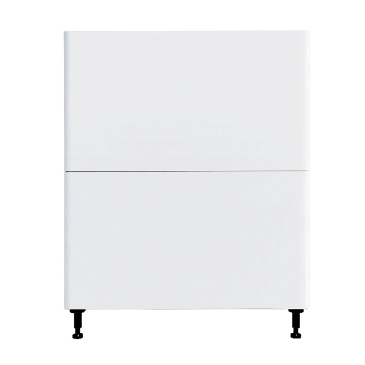 30 L x 34 3/4 H x 24" Glossy White Kitchen Base Cabinet 2 Drawers Unit