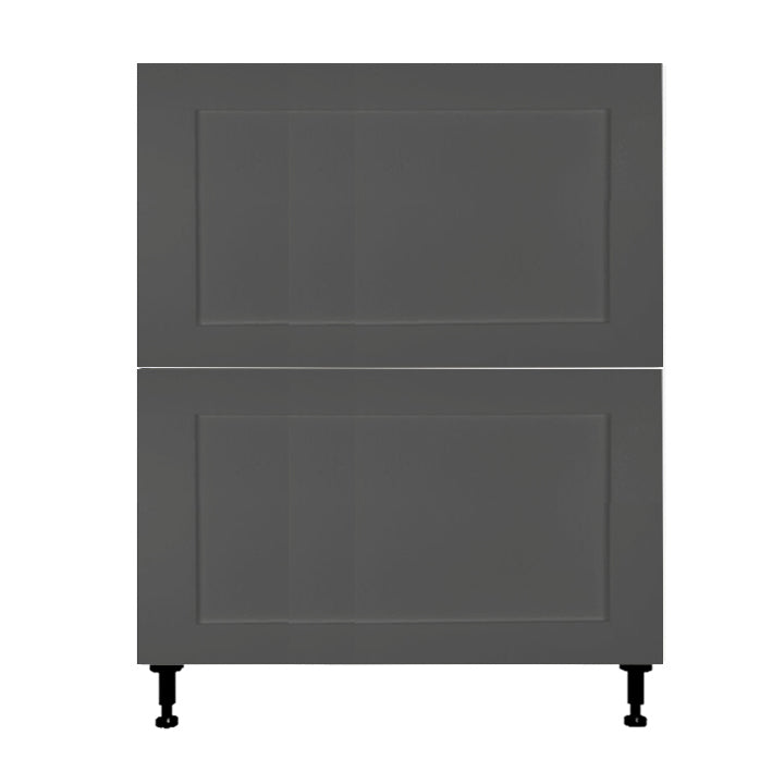 Shaker Matte Grey Kitchen Base Cabinet 2 Drawers Unit 18 L x 34 3/4 H x 24 P in.