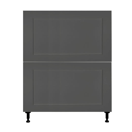 Armoire de cuisine 2 tiroirs shaker gris mat 18 L x 34 3/4 H x 24 P po.