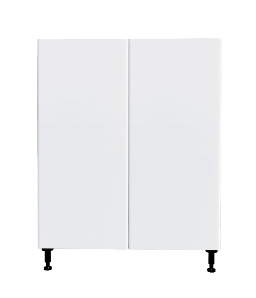 Glossy White Kitchen Base Cabinet 2 Doors Unit 30 L x 34 3/4 H x 24 P in