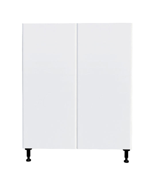 Glossy White Kitchen Base Cabinet 2 Doors Unit 30 L x 34 3/4 H x 24 P in