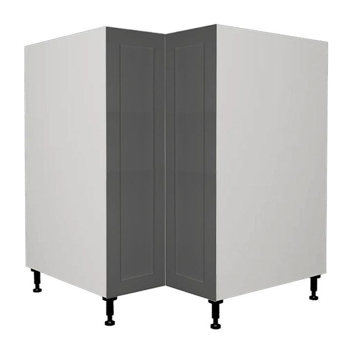 Armoire de cuisine bas en coin shaker gris mat  36 L x 34 3/4 H x 24 P