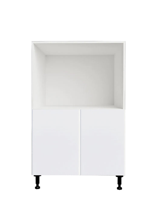 Glossy White Kitchen Base Cabinet Microwave 24 L x 34-3/4 H x 24 P in