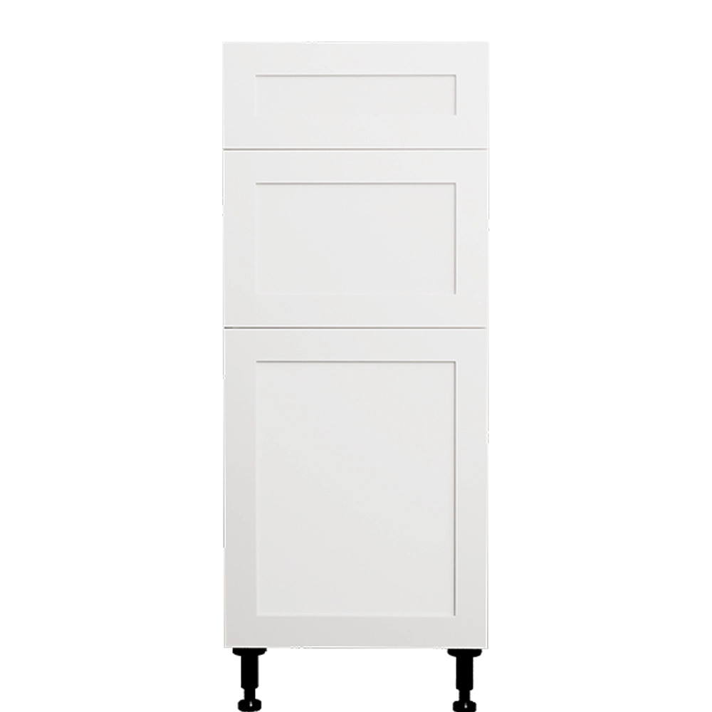 Shaker White Kitchen Base Cabinet 3 Drawers Unit 15 L x 34 3/4 H x 24 P in.