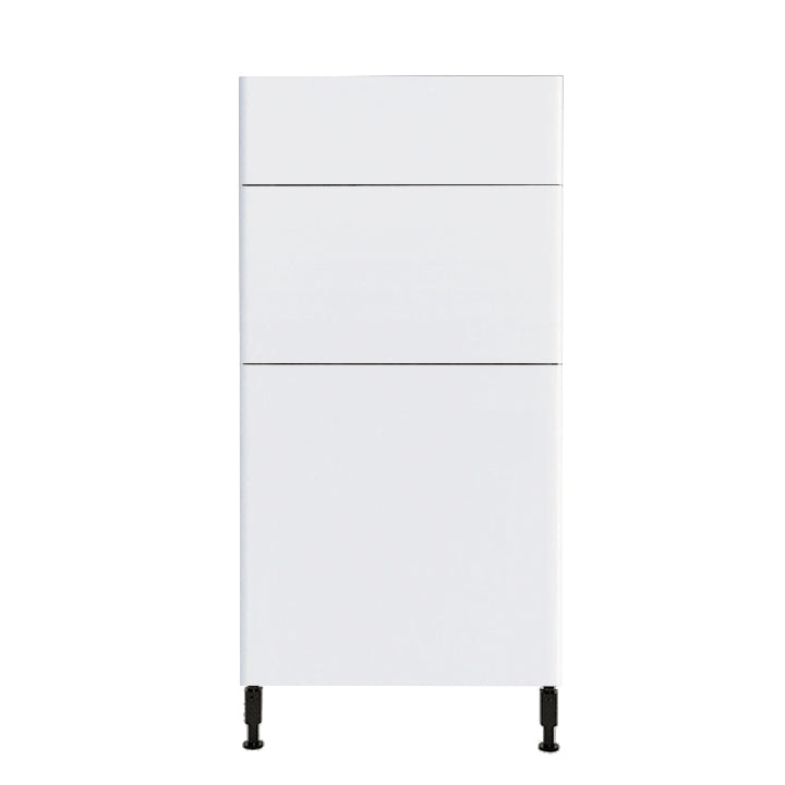 Armoire de cuisine bas 3 tiroirs blanc laqué 18 L x 34 3/4 H x 24 P po.