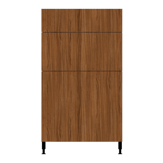 Armoire de cuisine à 3 tiroirs, cannelle chaude 18 L x 34 3/4 H x 24 P po.