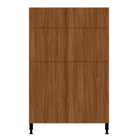 Hot Cinnamon Kitchen Base Cabinet 3 Drawers Unit 24 L x 34 3/4 H x 24 P in.