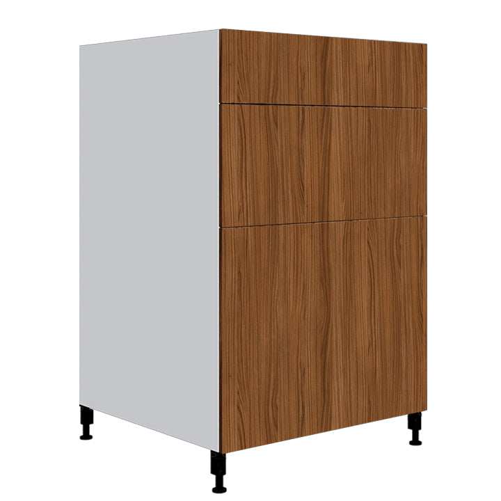 Hot Cinnamon Kitchen Base Cabinet 3 Drawers Unit 24 L x 34 3/4 H x 24 P in.