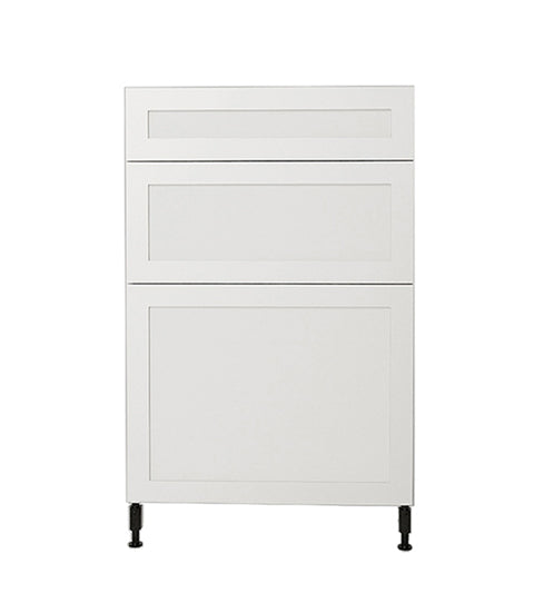 Shaker White Kitchen Base Cabinet 3 Drawers Unit 24 L x 34-3/4 H x 24 P in.