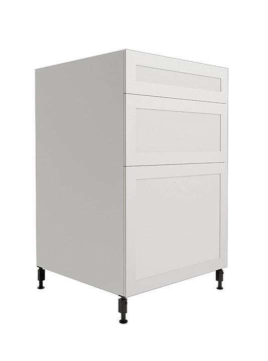 Shaker White Kitchen Base Cabinet 3 Drawers Unit 24 L x 34-3/4 H x 24 P in.