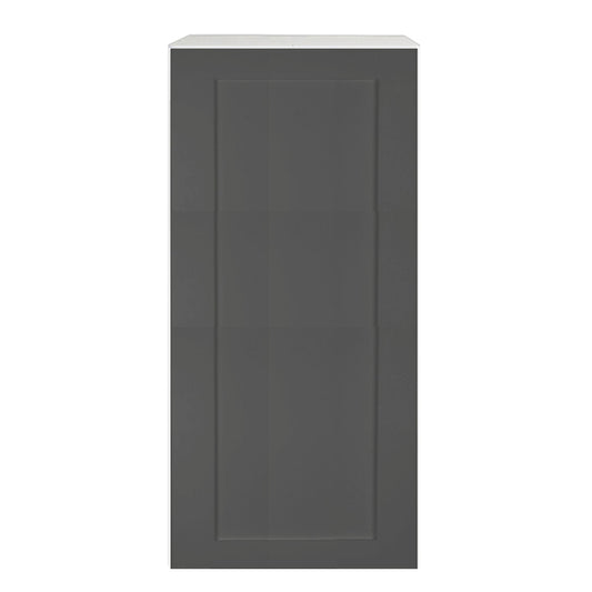 Shaker Matte Grey Kitchen Cabinet Upper 1 Door Unit 15 L x 36 H x 12.5 P in