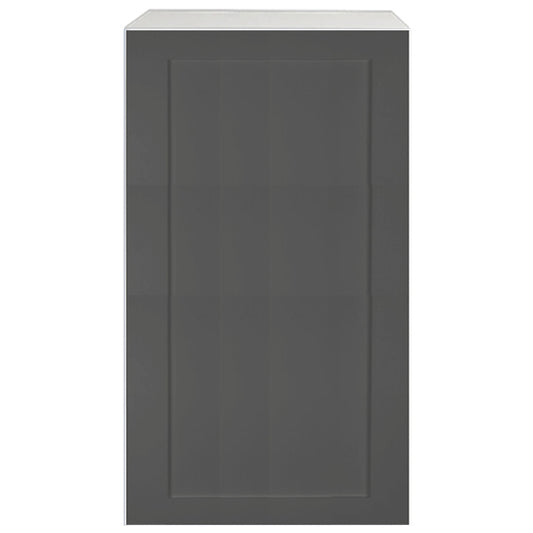 Shaker Matte Grey Kitchen Cabinet Upper 1 Door Unit 15 L x 36 H x 12.5 P in