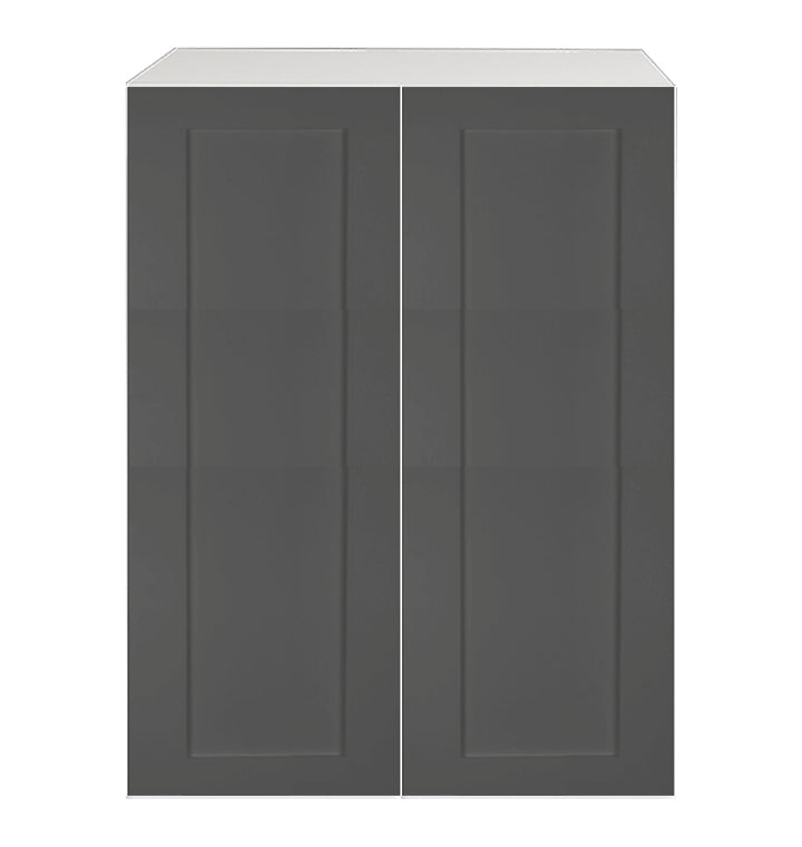 Shaker Matte Grey Kitchen Cabinet Upper 2 Doors Unit 24 L x 36 H x 12.5 P in