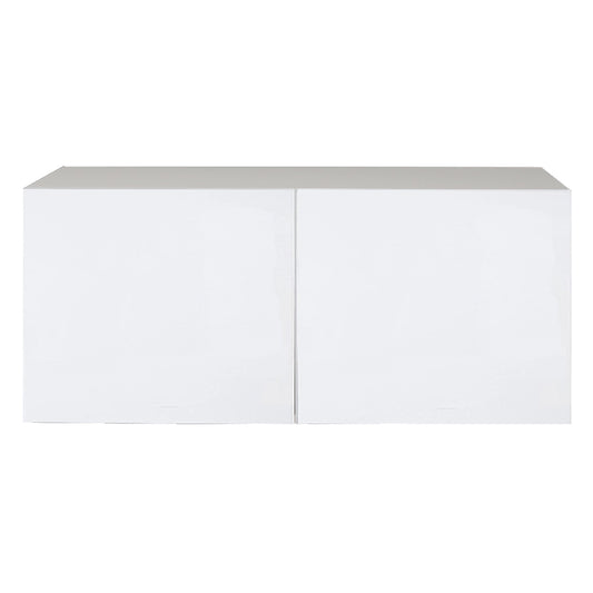 Glossy White Kitchen Cabinet Upper Refrigerator 2 Doors Unit 30 L x 20 H x 12 1/2 P in