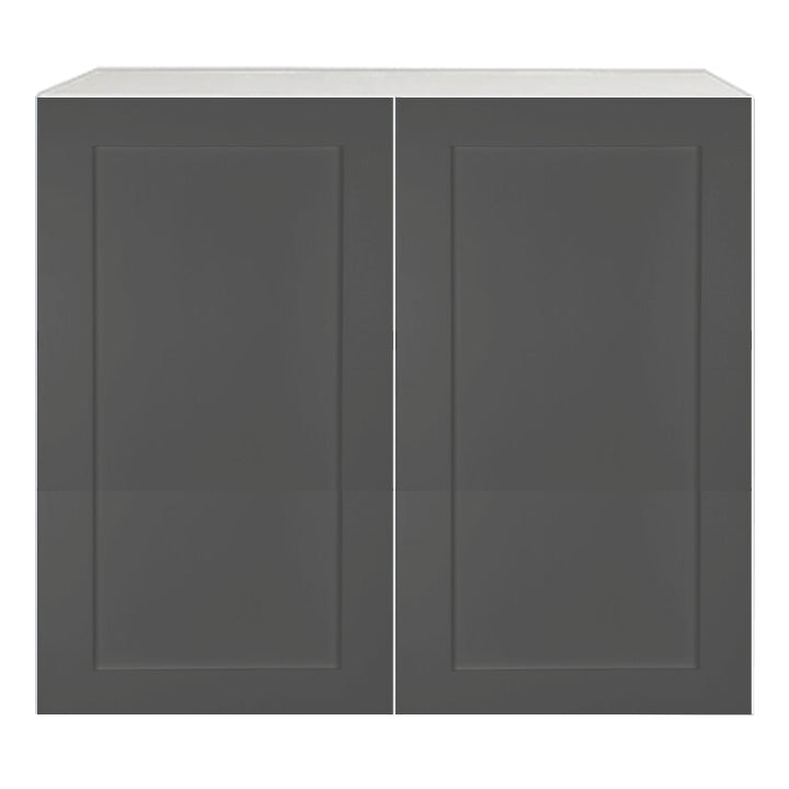 Shaker Matte Grey Kitchen Cabinet Upper 2 Doors Unit 30 L x 36 H x 12.5 P in