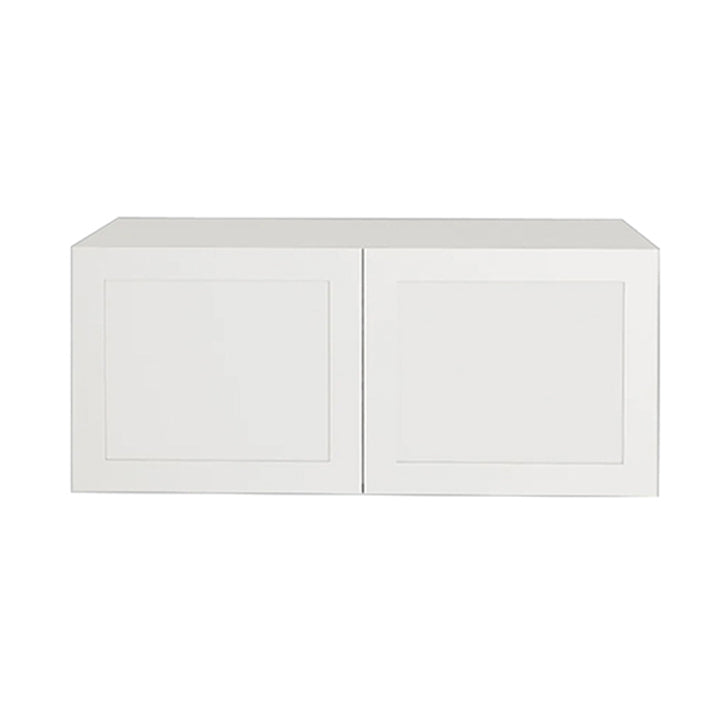 Shaker Matte White Kitchen Cabinet Upper Refrigerator 2 Doors Unit 30 L x 20 H x 12 1/2 P in