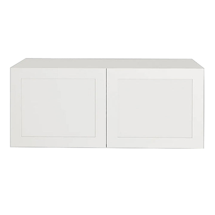 Shaker White Kitchen Cabinet Upper Refrigerator 2 Doors Unit 36 L x 14 H x 12 1/2 P in