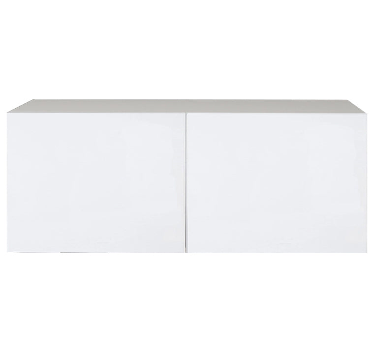 Glossy White Kitchen Cabinet Upper Refrigerator 2 Doors Unit 36 L x 20 H x 12 1/2 P in