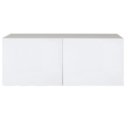 Glossy White Kitchen Cabinet Upper Refrigerator 2 Doors Unit 36 L x 20 H x 12 1/2 P in