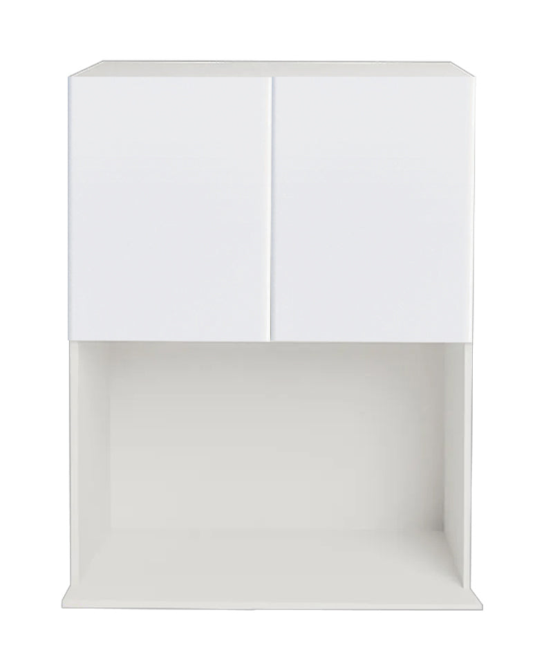 Armoire de cuisine haut de micro-ondes blanc laqué 24 L x 36 H x 15 5/8 P