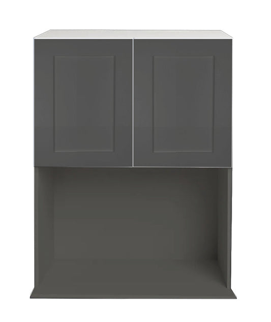 Shaker Matte Grey Kitchen Cabinet Upper Microwave Unit 24 L x 36 H x 15 5/8 P