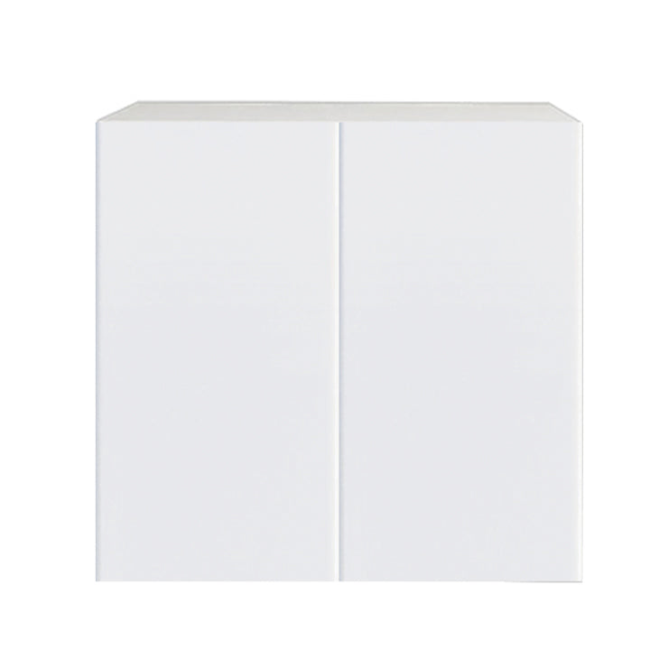 Glossy White Kitchen Cabinet Upper Range 2 Doors Unit 30 L x 24 H x 12 1/2 P in