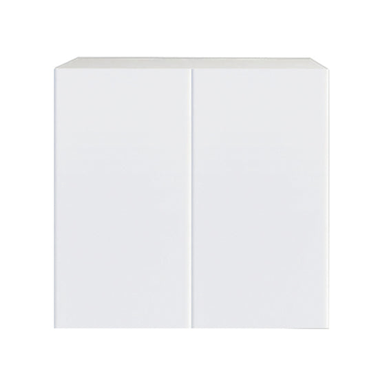 Glossy White Kitchen Cabinet Upper Range 2 Doors Unit 30 L x 24 H x 12 1/2 P in