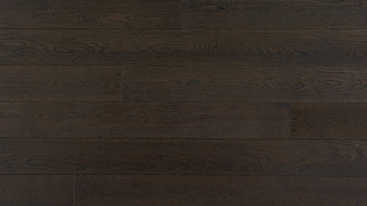 Engineered Hardwood Flooring American Oak 6 in Collection Black Brown.