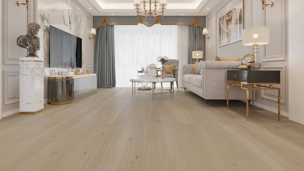 Engineered Hardwood Flooring American White Oak 6 in Collection Naked Oak.