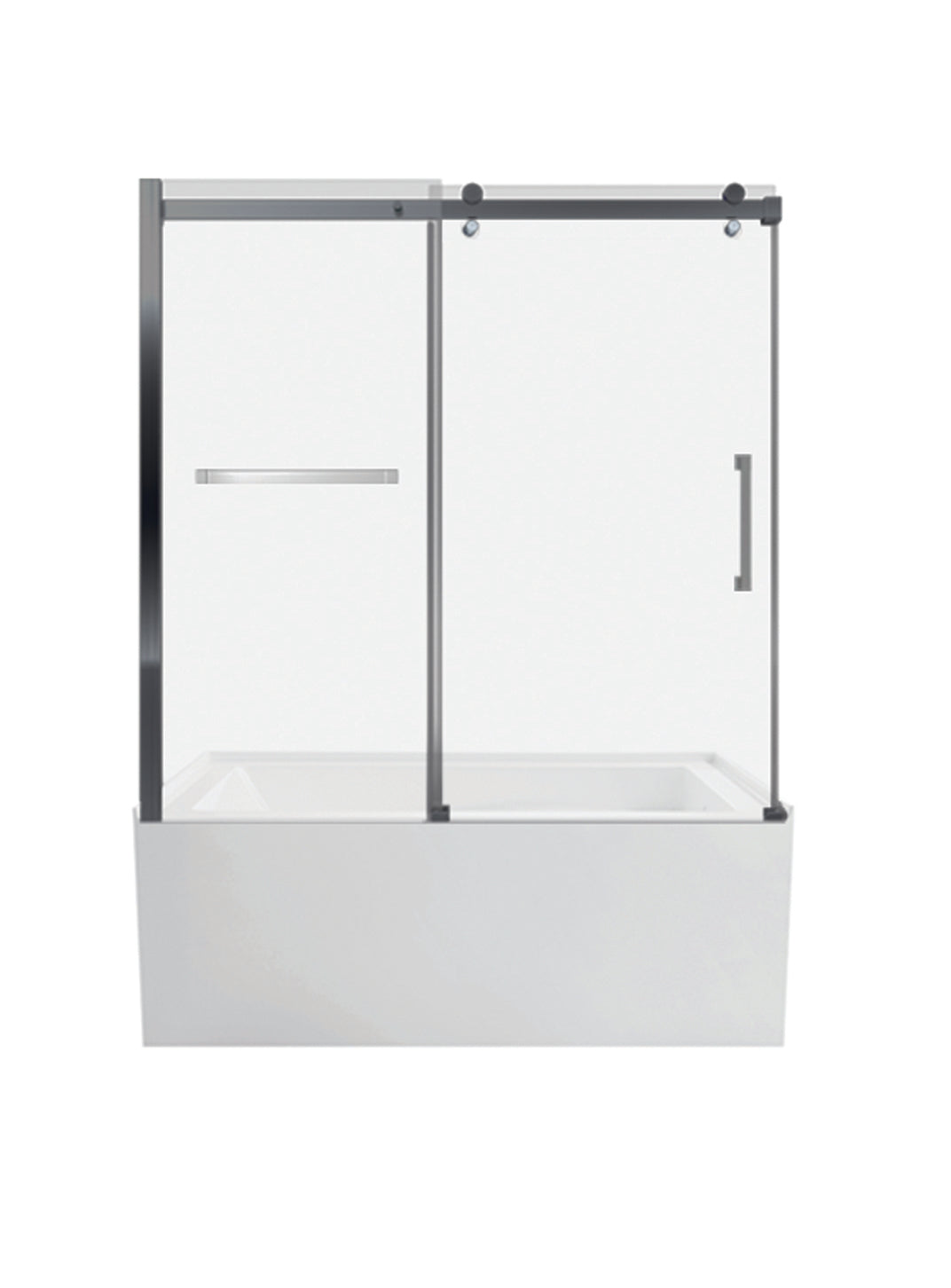 Bathtub Sliding Door W60 x H55 in. Flat Tube