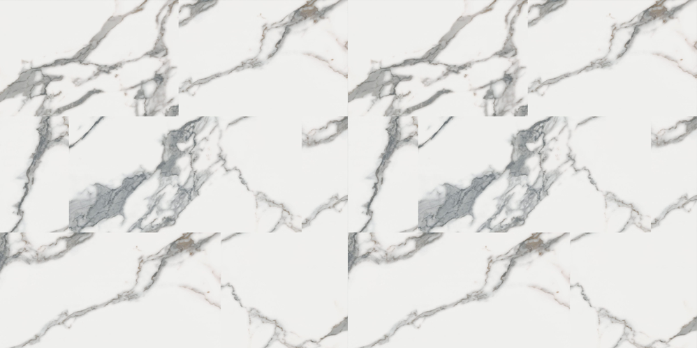 Revêtement de sol en vinyle de luxe 7 mm Capstone Click Champagne Marble, Carrara Cloud et Iron Concrete, boîte de 16,02 pi²