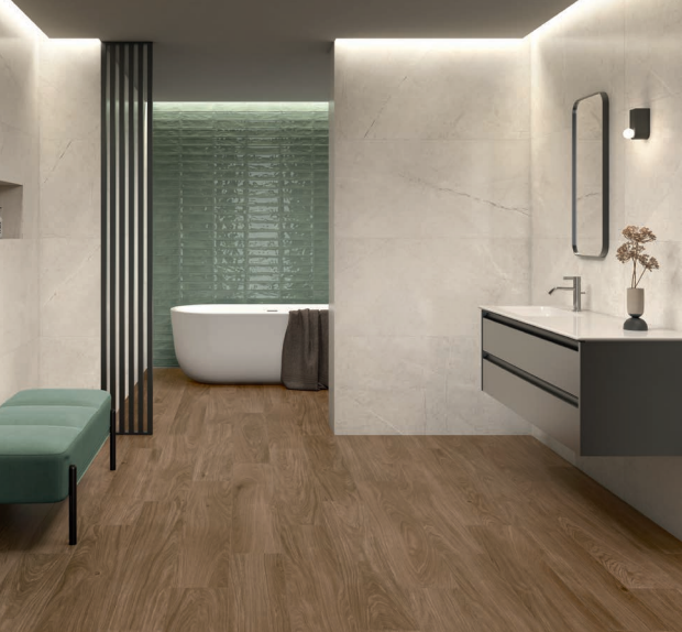 Carreau de céramique Kenzo Marfil mat 24 x 48 po, boîte de 15,50 pi²