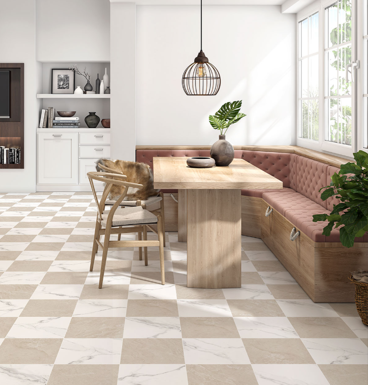 Calacatta Crema Chekered 24x24