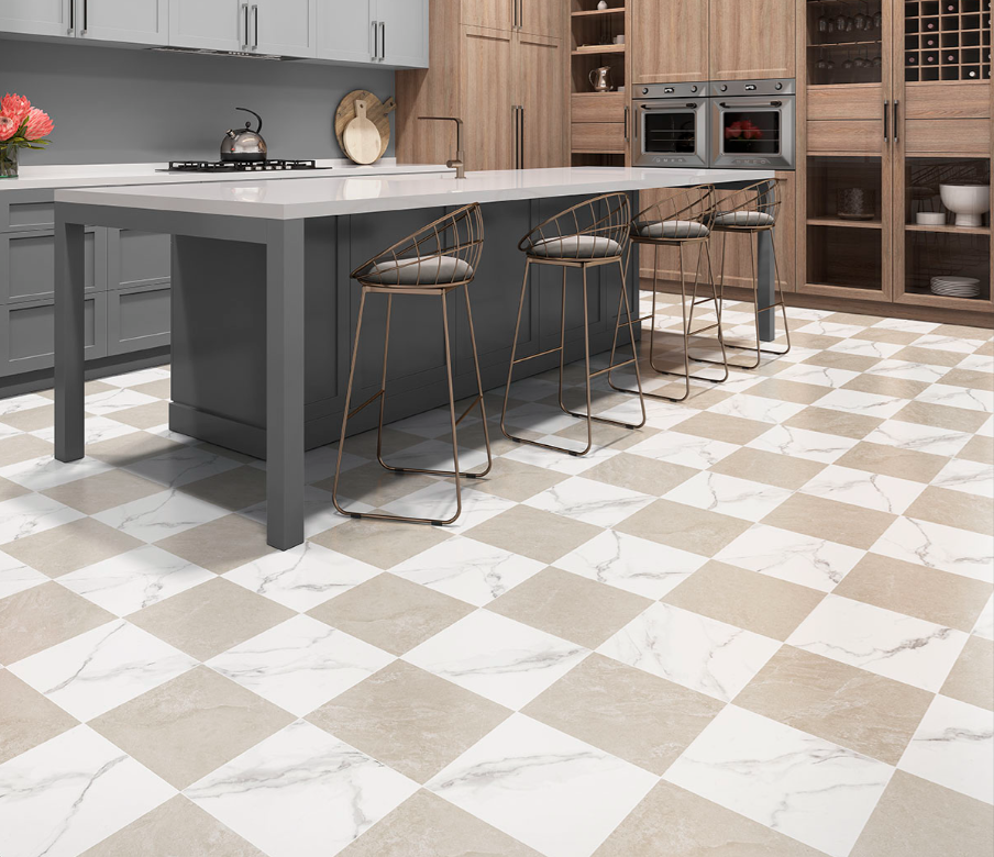 Calacatta Crema Chekered 24x24