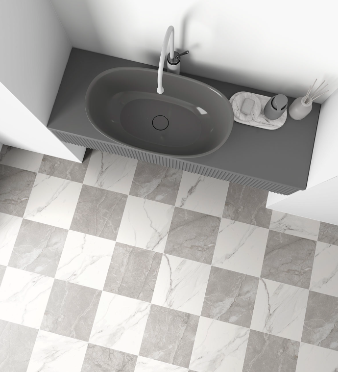 Calacatta Grigio Chekered 24x24
