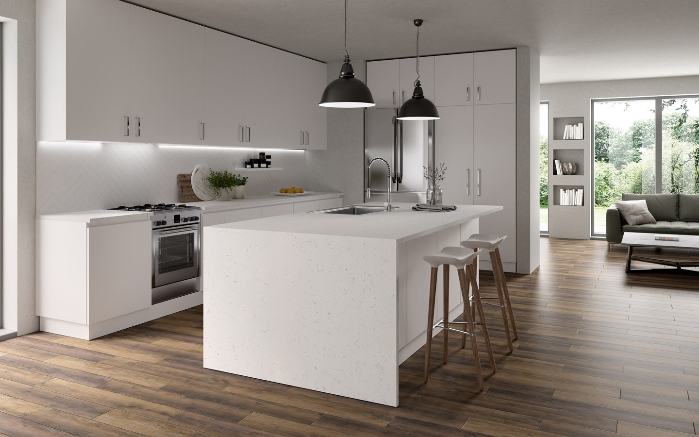 Countertop Quartz 2cm - 3cm LXHA Carrara Bianco SF